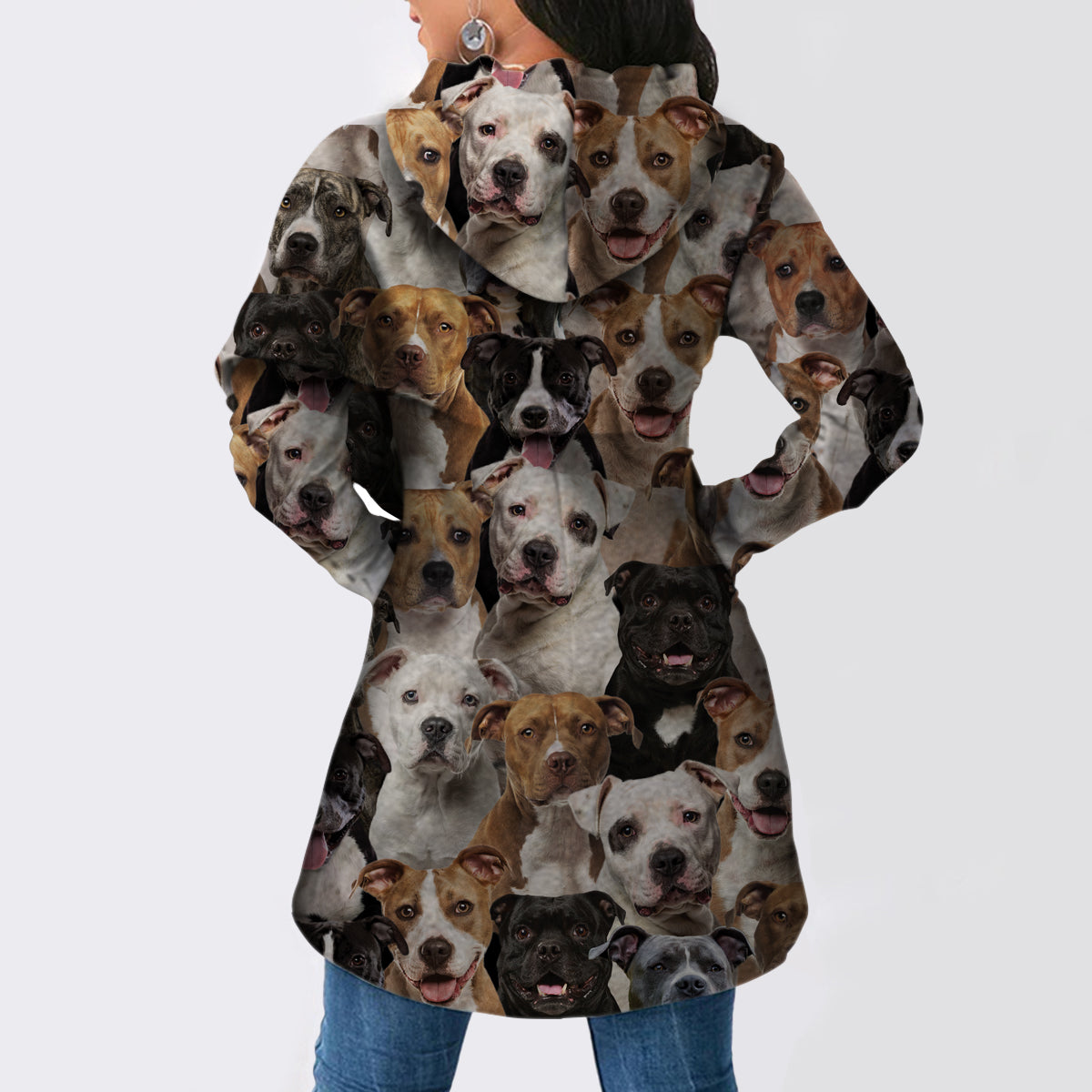 Ein Haufen Staffordshire Bull Terrier - Fashion Long Hoodie V1