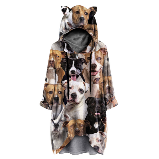 A Bunch Of Staffordshire Bull Terriers - Hoodie With Ears V1