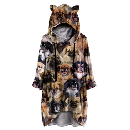 A Bunch Of Tibetan Spaniels - Hoodie With Ears V1