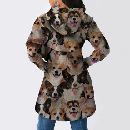 Un groupe de Welsh Corgies - Sweat à capuche long à la mode V1