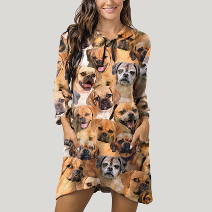 A Bunch Of Puggles - Hoodie With Ears V1