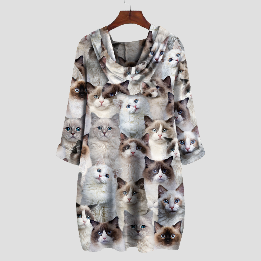 A Bunch Of Ragdoll Cats - Hoodie With Ears V1