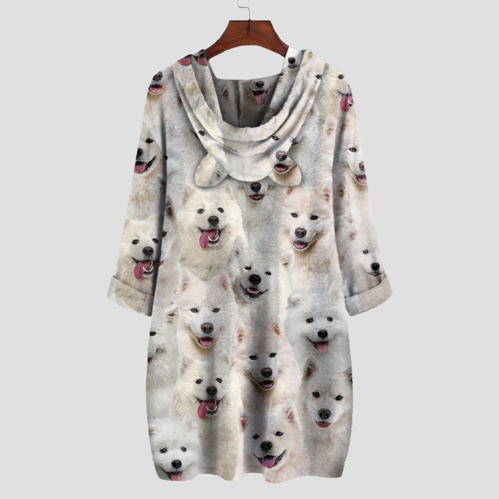 A Bunch Of Samoyeds - Hoodie With Ears V1