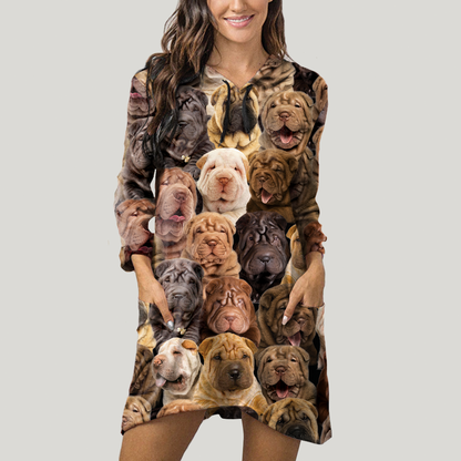 A Bunch Of Shar Peis - Hoodie With Ears V1