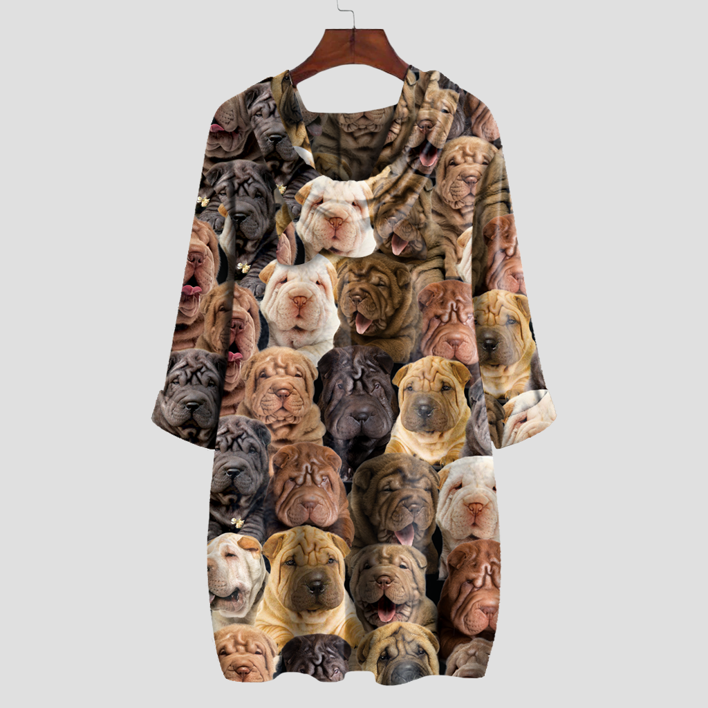 A Bunch Of Shar Peis - Hoodie With Ears V1