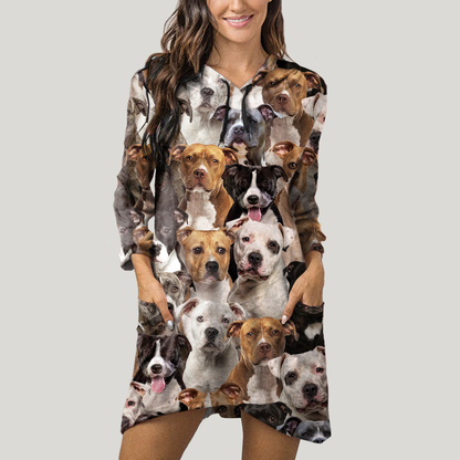 A Bunch Of Staffordshire Bull Terriers - Hoodie With Ears V1