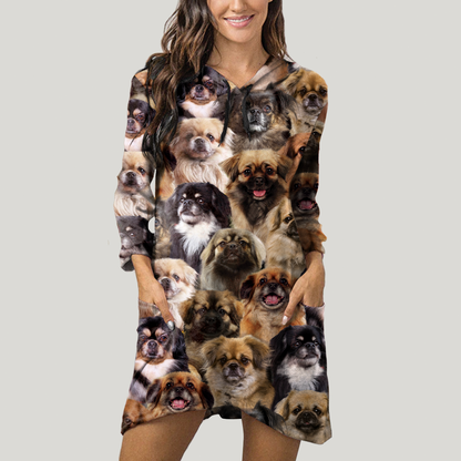 A Bunch Of Tibetan Spaniels - Hoodie With Ears V1