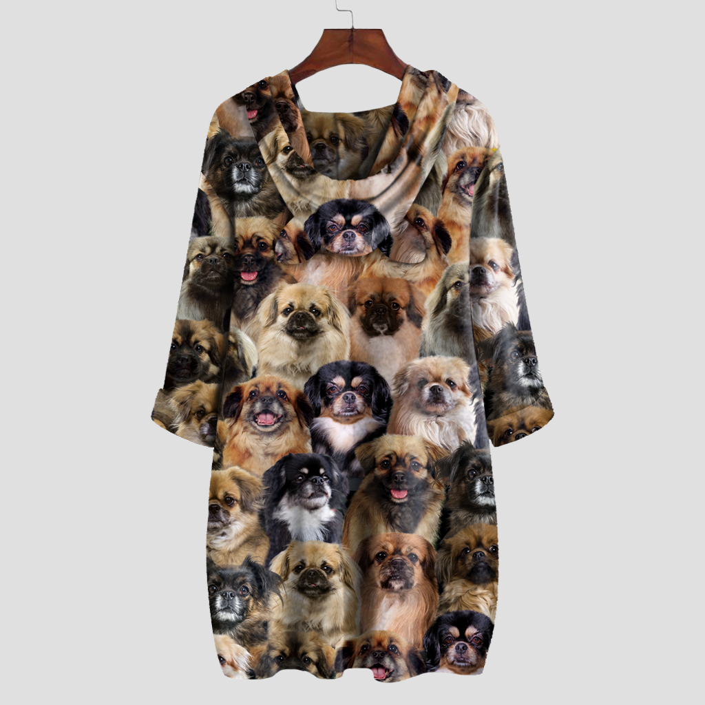 A Bunch Of Tibetan Spaniels - Hoodie With Ears V1