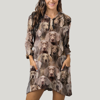 A Bunch Of Weimaraners - Hoodie With Ears V1