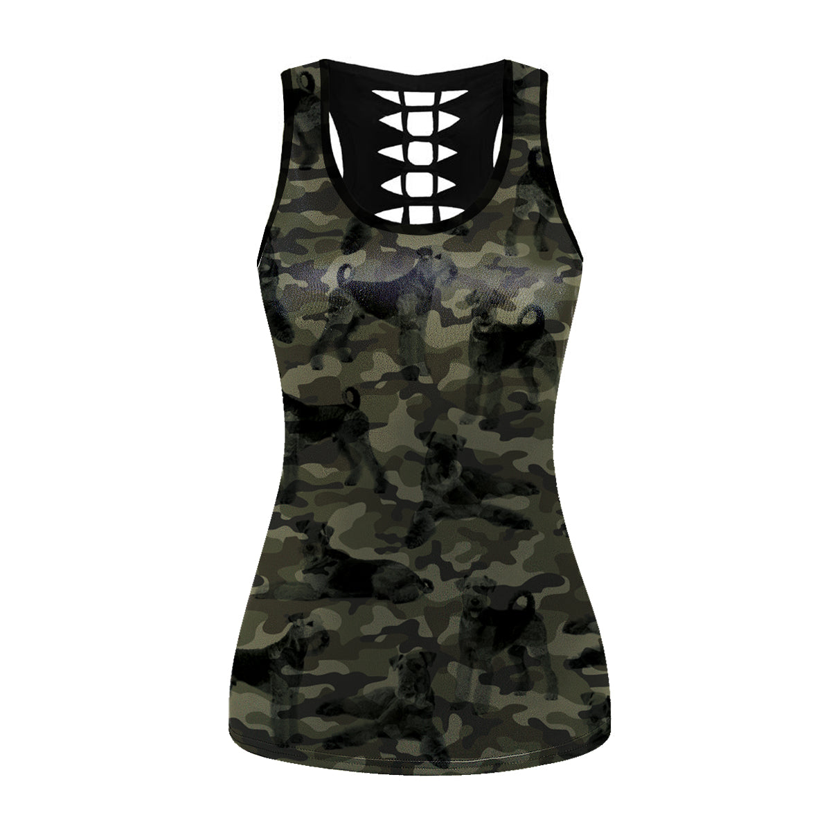 Airedale Terrier Camo - Hollow Tank Top V1