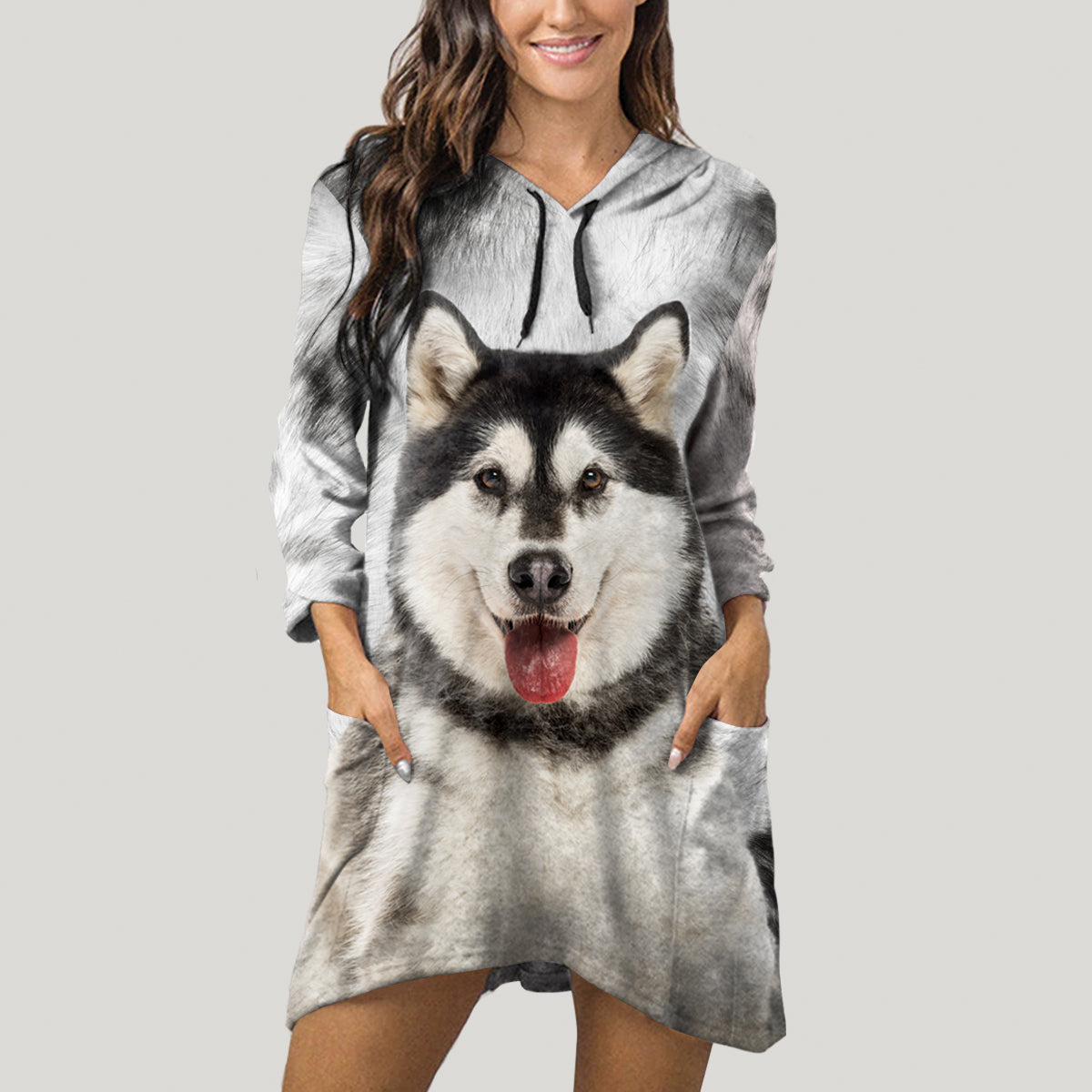 Alaskan Malamute Mom - Kapuzenpullover mit Ohren V1