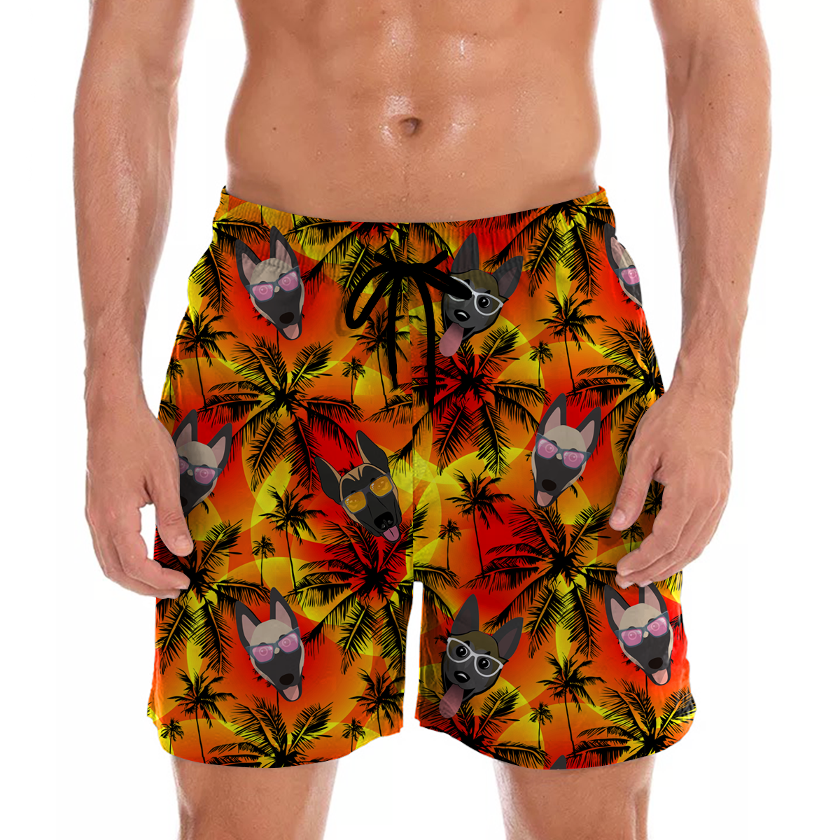 Belgischer Malinois – Aloha Hawaii-Shorts V1