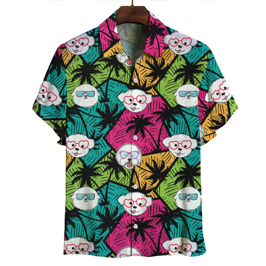 Aloha Hawaiian Bichon Frise Shirt V1