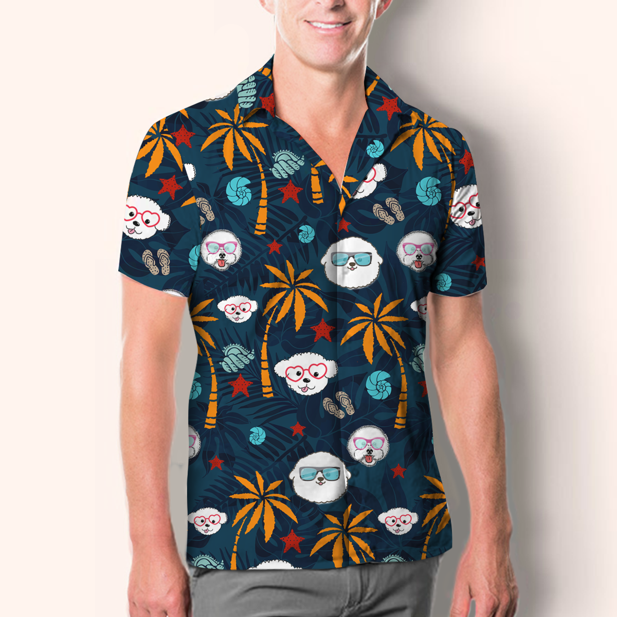 Aloha Hawaiian Bichon Frise Shirt V3