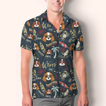 Chemise Aloha Hawaiian Cavalier King Charles Spaniel V3