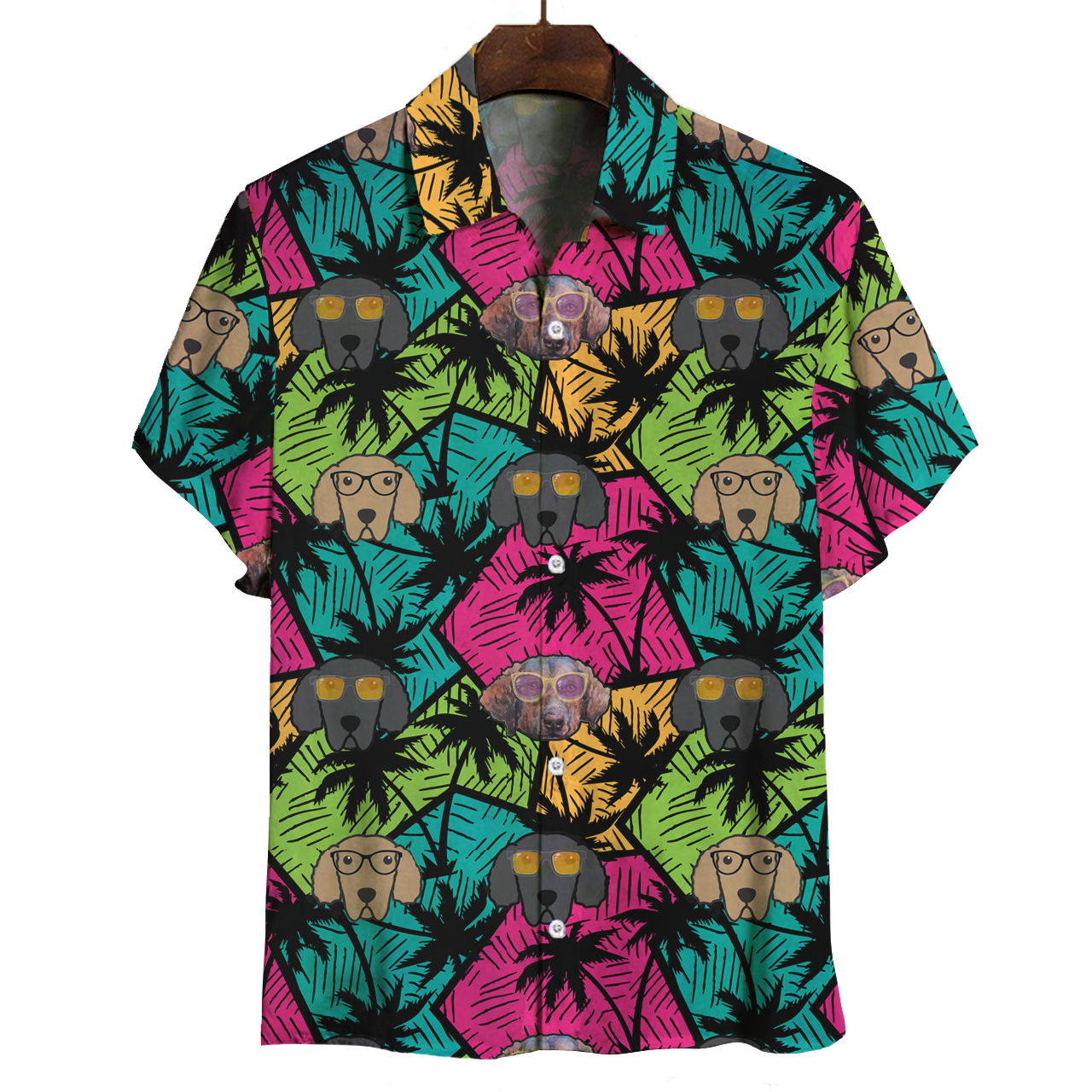 Aloha Hawaiian Curly Coated Retriever Shirt V1