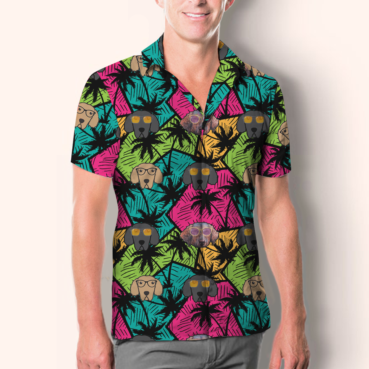 Aloha Hawaiian Curly Coated Retriever Shirt V1
