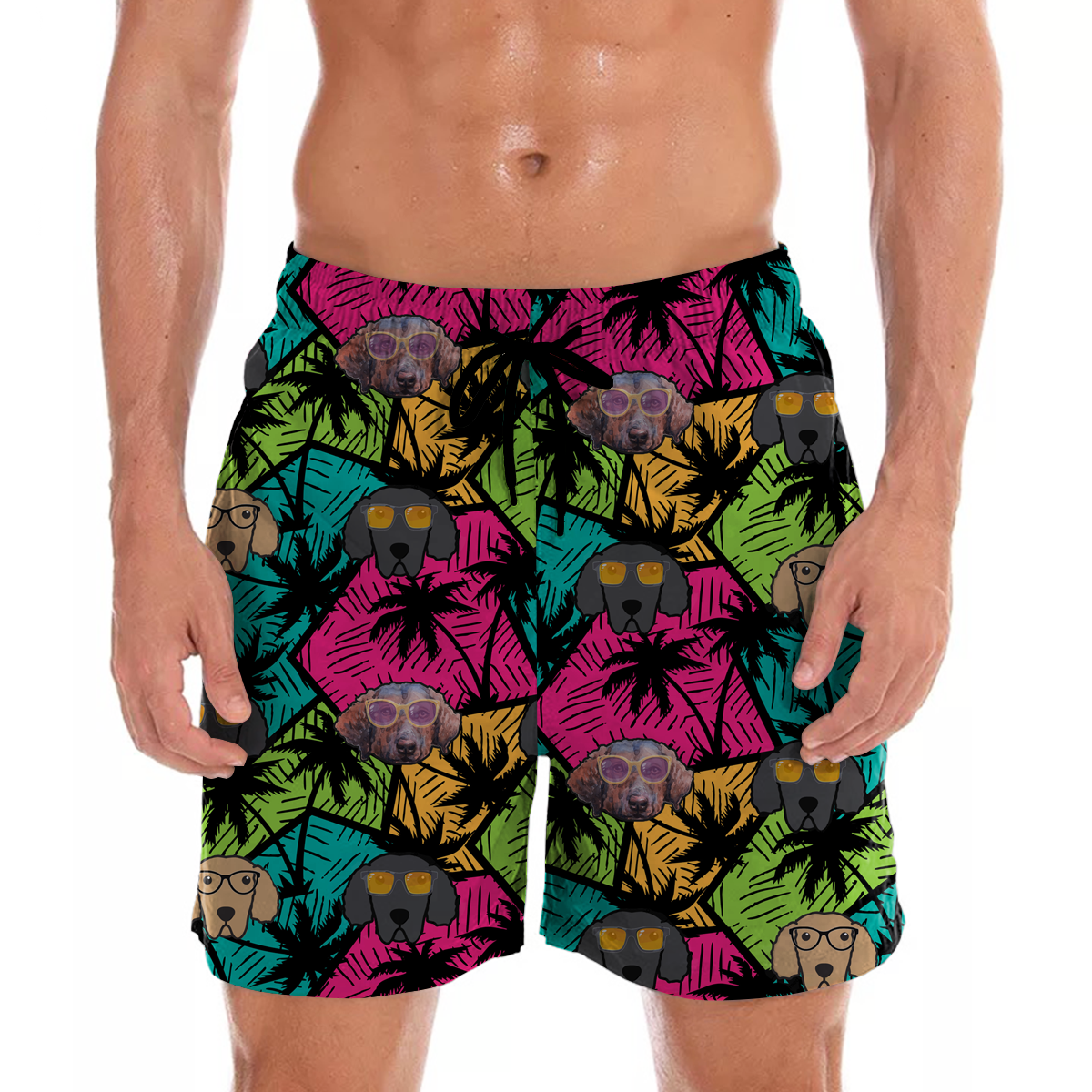 Curly Coated Retriever - Aloha Hawaiian Shorts V1