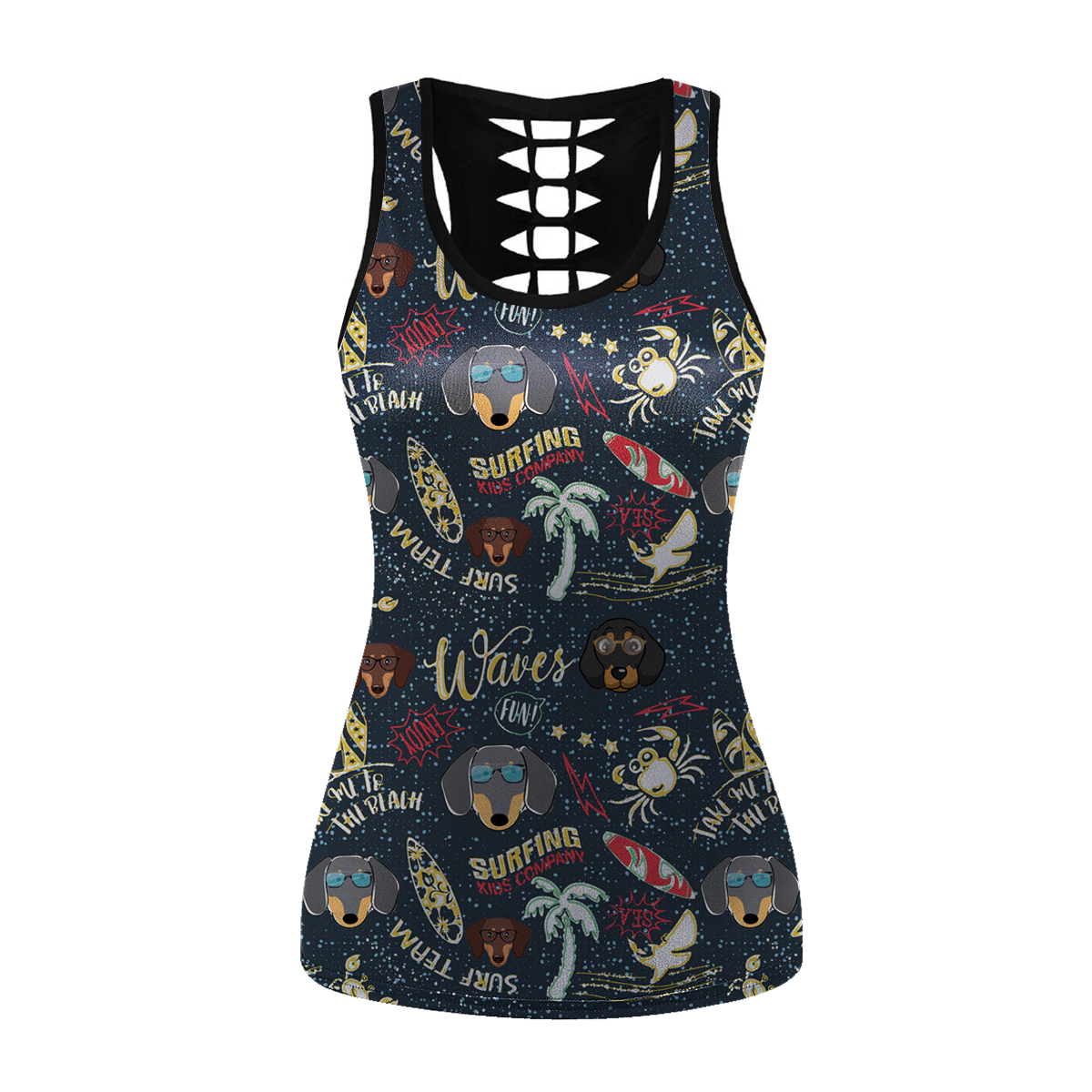 Aloha Hawaiian Dachshund Tank Top V4