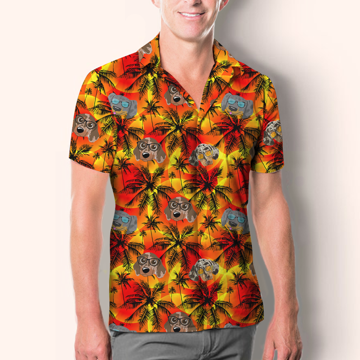 Aloha Hawaiian Dapple Dackel Shirt V1