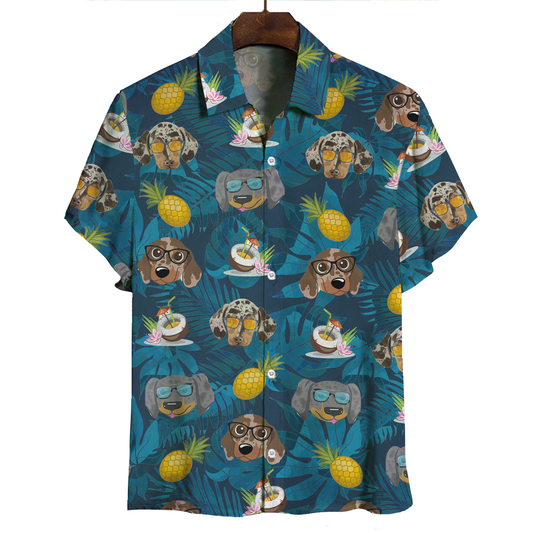 Aloha Hawaiian Dapple Dachshund Shirt V2