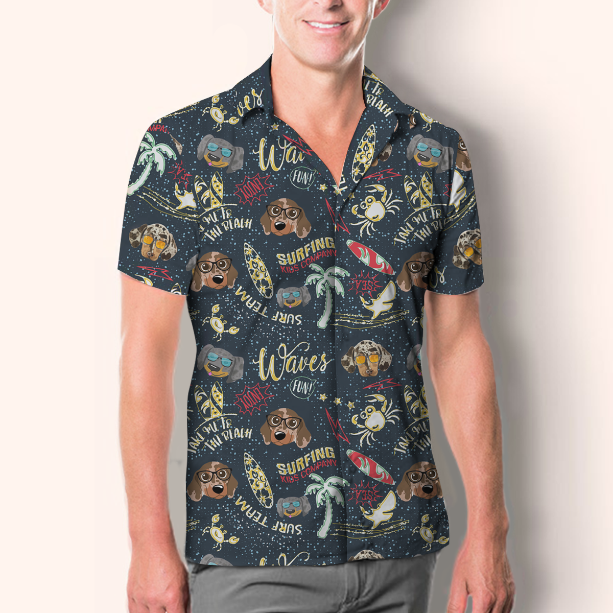 Aloha Hawaiian Dapple Dackel Shirt V3