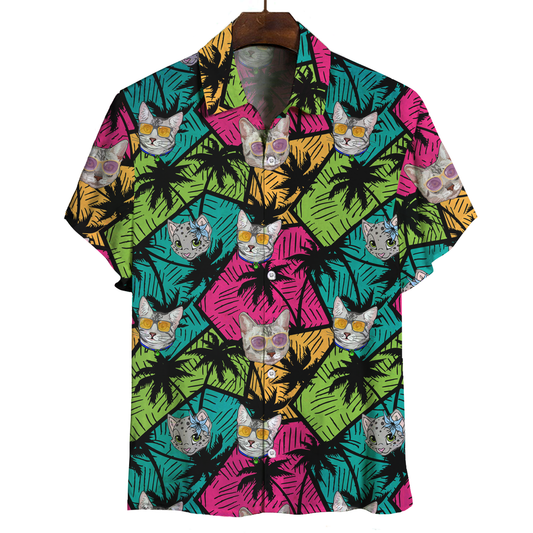 Aloha Hawaiian Egyptian Mau Cat Shirt V1