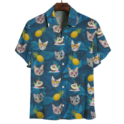 Aloha Hawaiian Egyptian Mau Cat Shirt V2