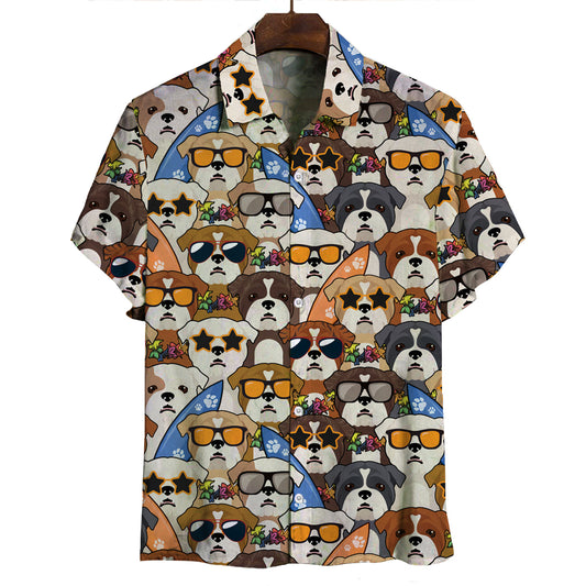 Aloha hawaiianisches englisches Bulldoggen-Shirt V5