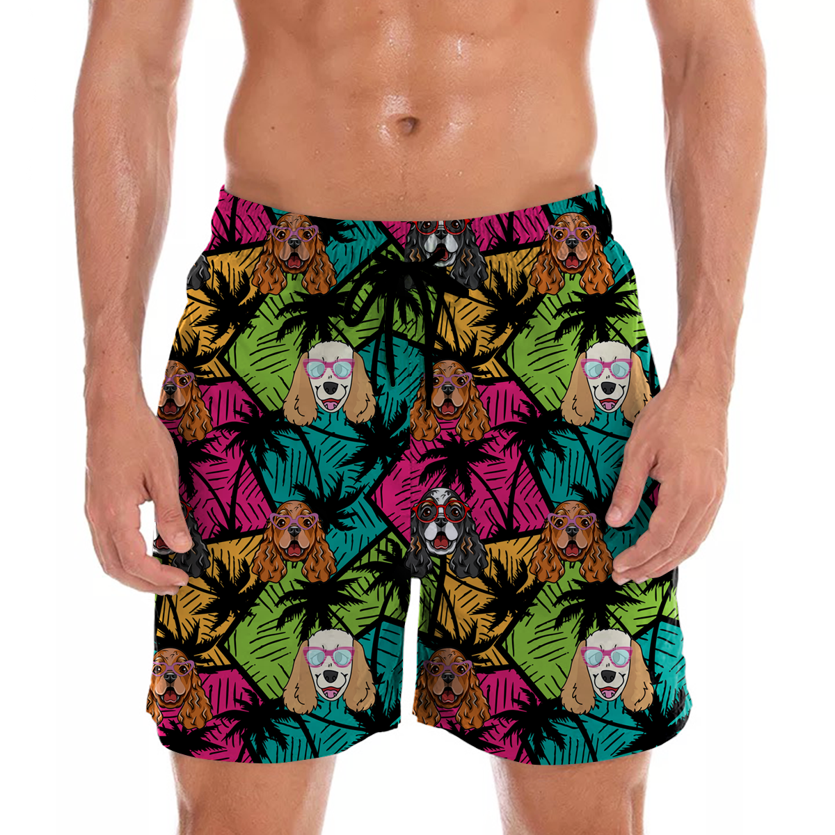 English Cocker Spaniel - Aloha Hawaiian Shorts V1