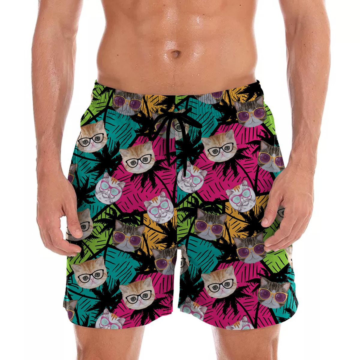 Exotische Katze – Aloha Hawaii-Shorts V1