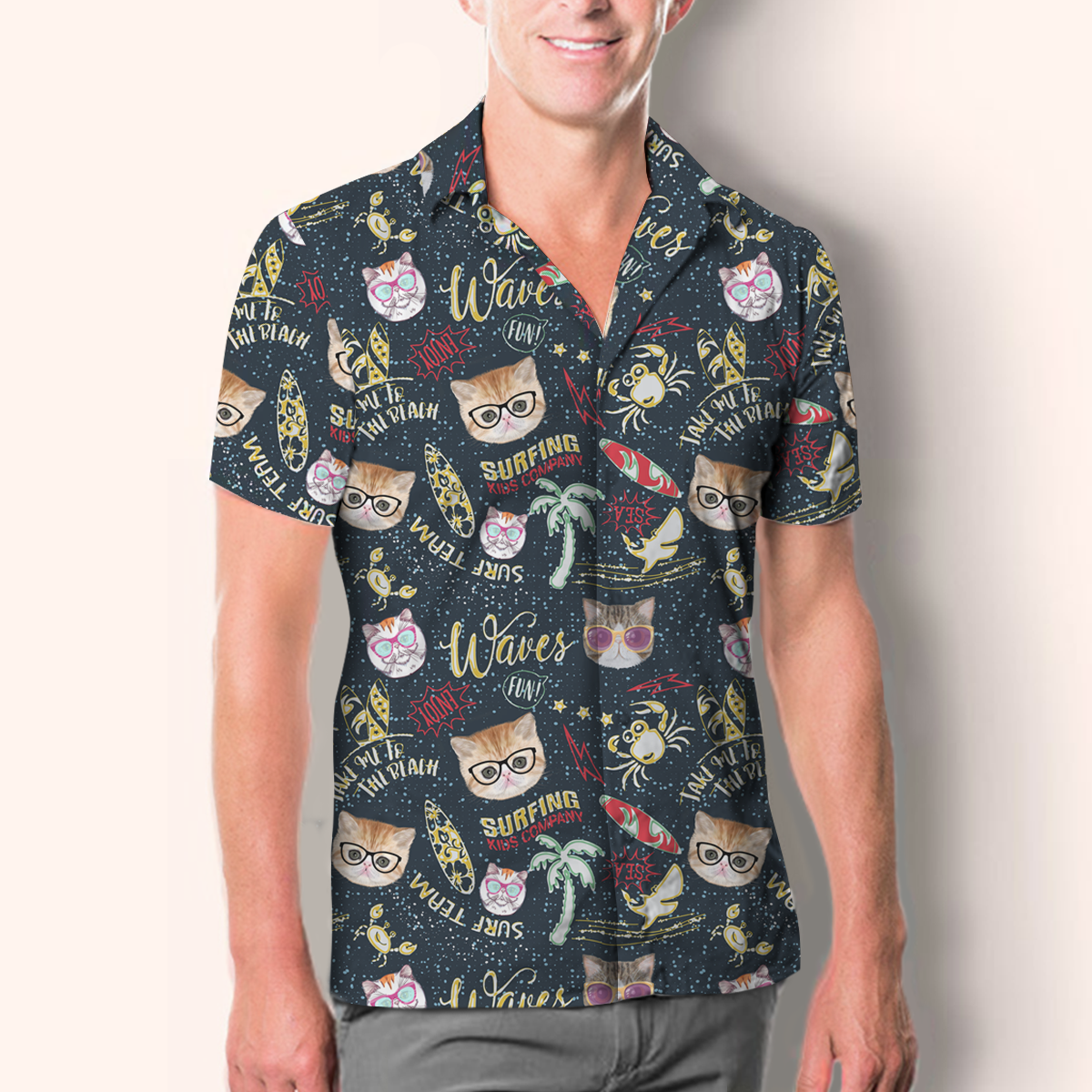Aloha Hawaiian Exotic Cat Shirt V2