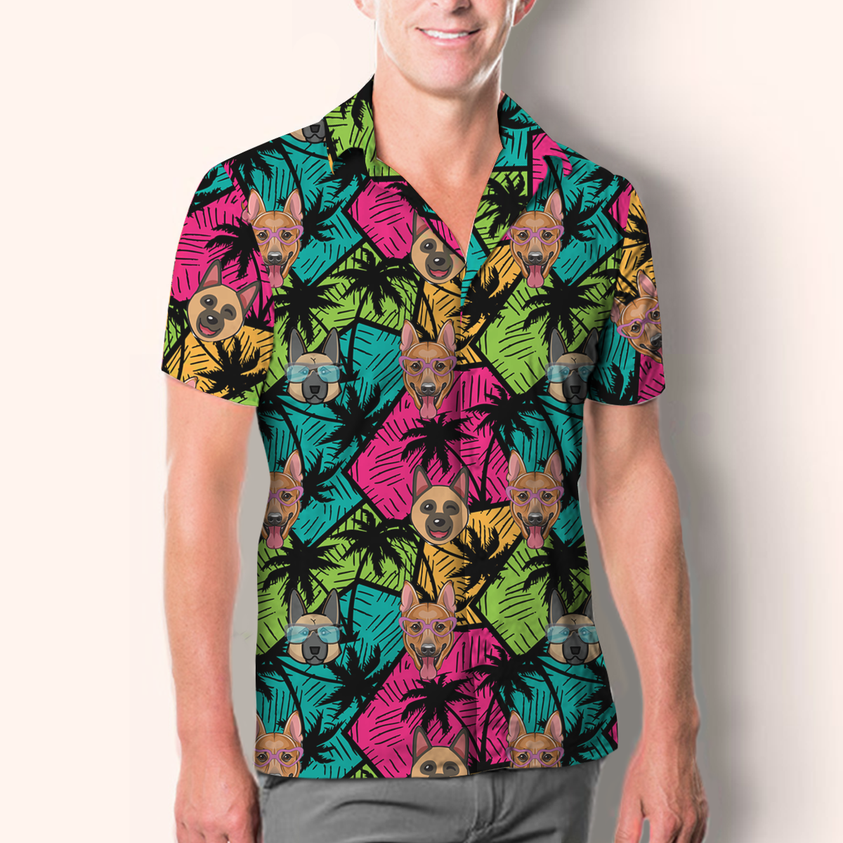 Aloha Hawaiian German Shepherd Shirt V1