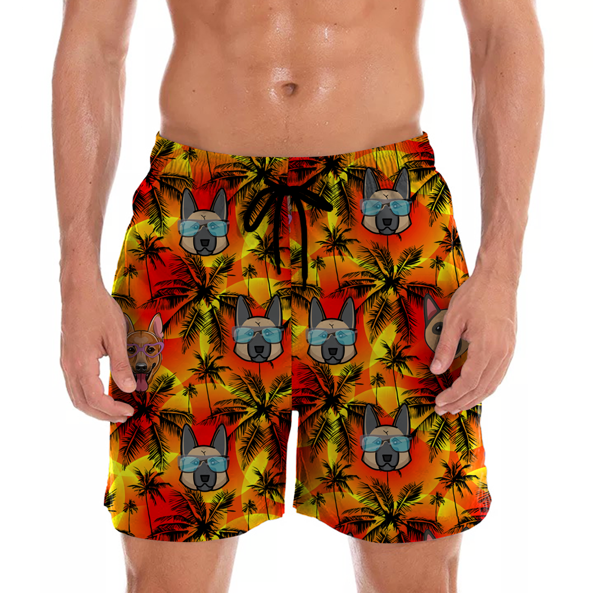 German Shepherd - Aloha Hawaiian Shorts V4