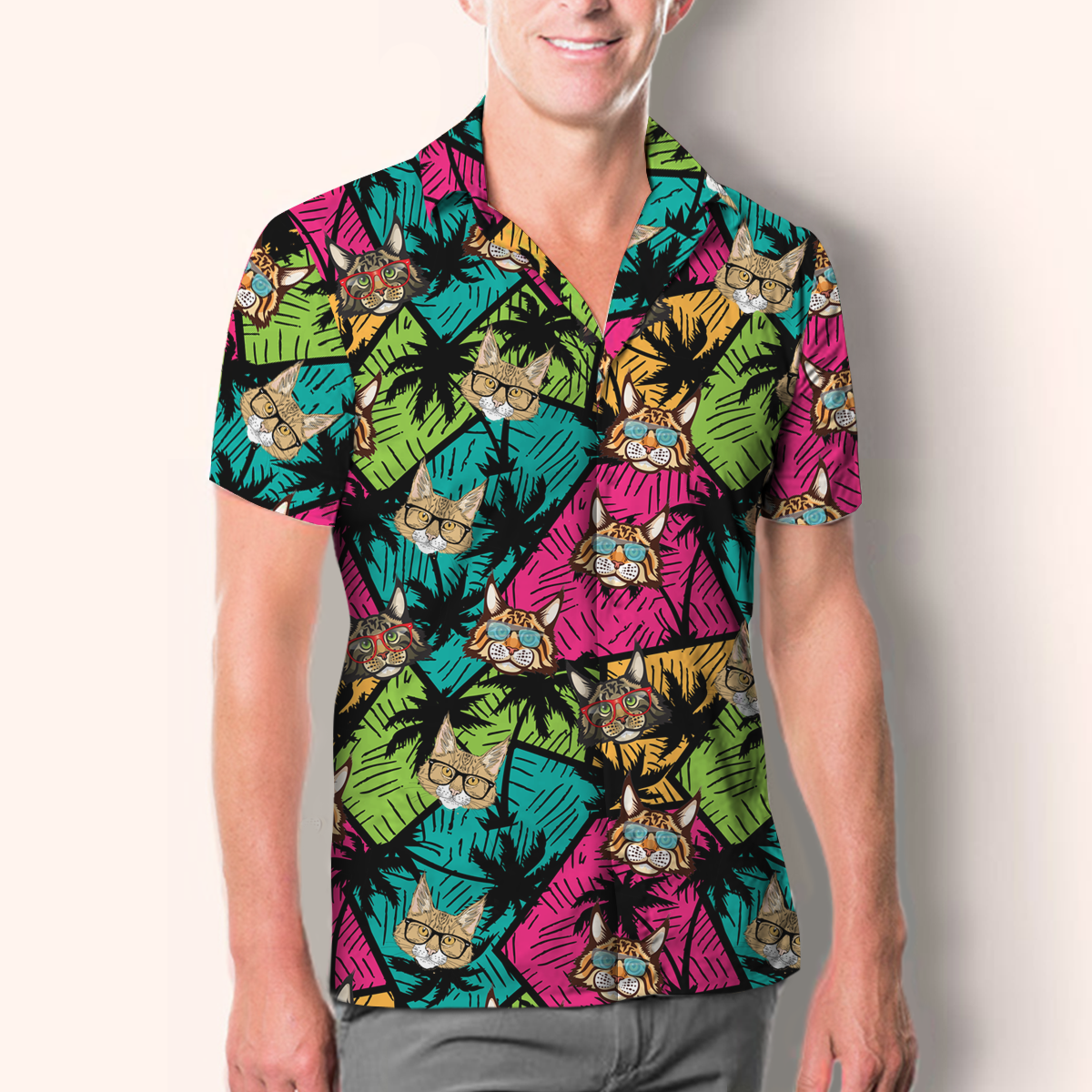 Aloha Hawaïen Maine Coon Chat Chemise V1