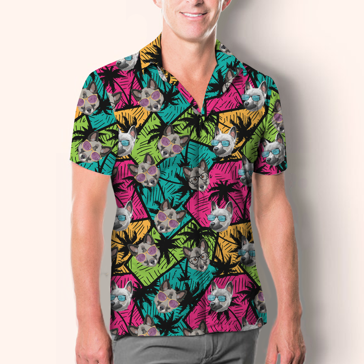 Aloha Hawaiianisches Norwegisches Elchhund-Shirt V1