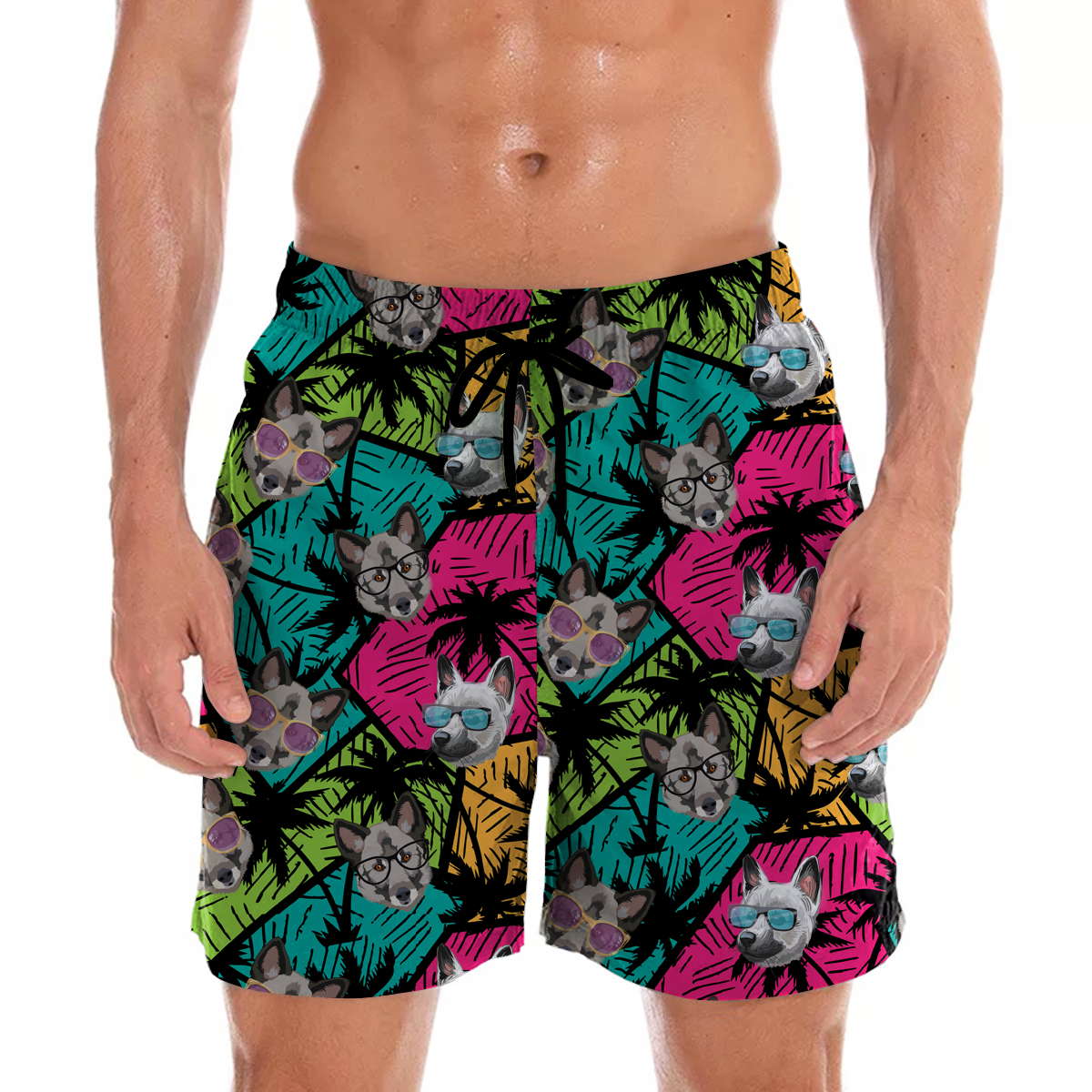 Norwegischer Elchhund - Aloha Hawaiian Shorts V1