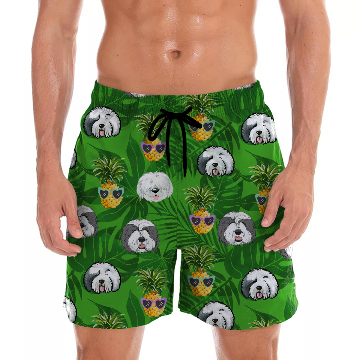 Old English Sheepdog - Aloha Hawaiian Shorts V3