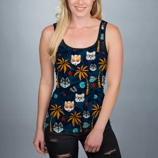 Aloha Hawaiian Pomsky Tank Top V2