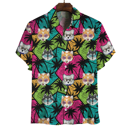 Aloha Hawaiian Pomsky Shirt V1