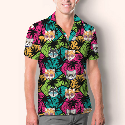 Aloha Hawaiian Pomsky Shirt V1