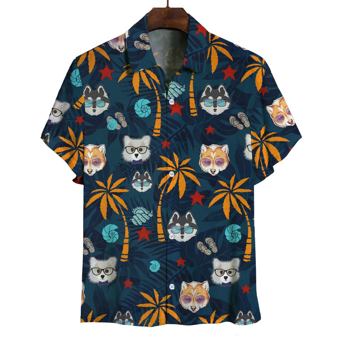 Aloha Hawaiian Pomsky Shirt V2