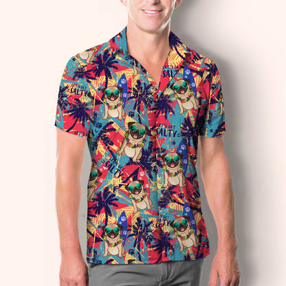 Aloha Hawaiian Pug Shirt V4