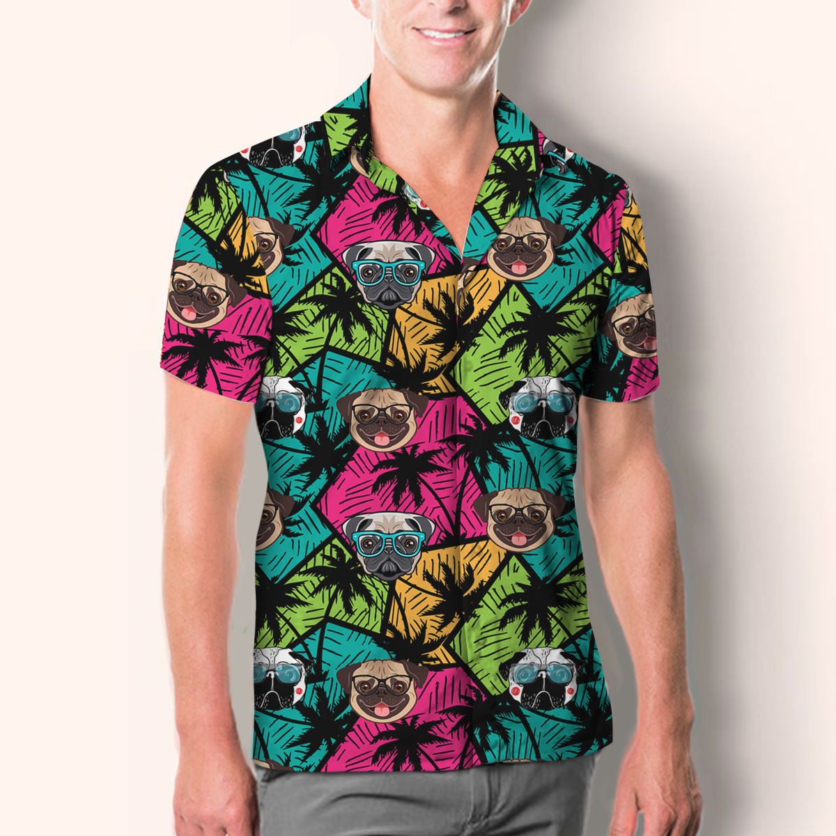 Aloha Hawaiian Pug Shirt V1