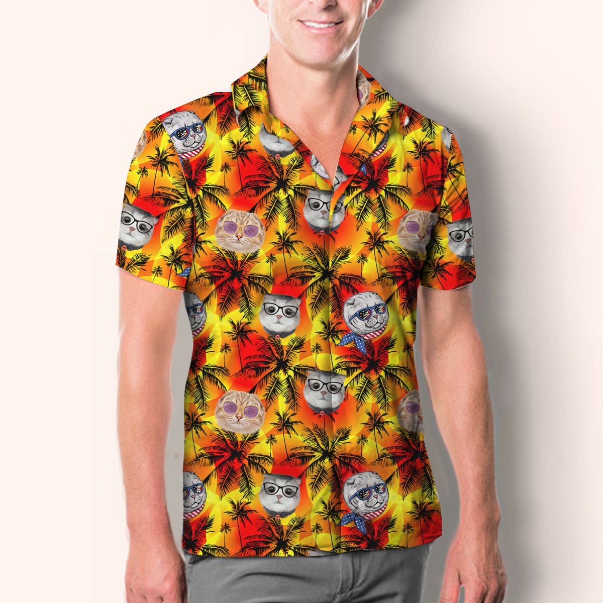 Aloha Hawaiian Scottish Fold Cat Shirt V1