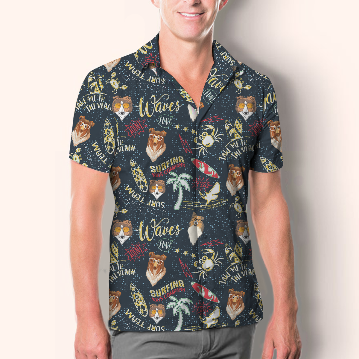 Aloha Hawaiian Shetland Sheepdog Shirt V3