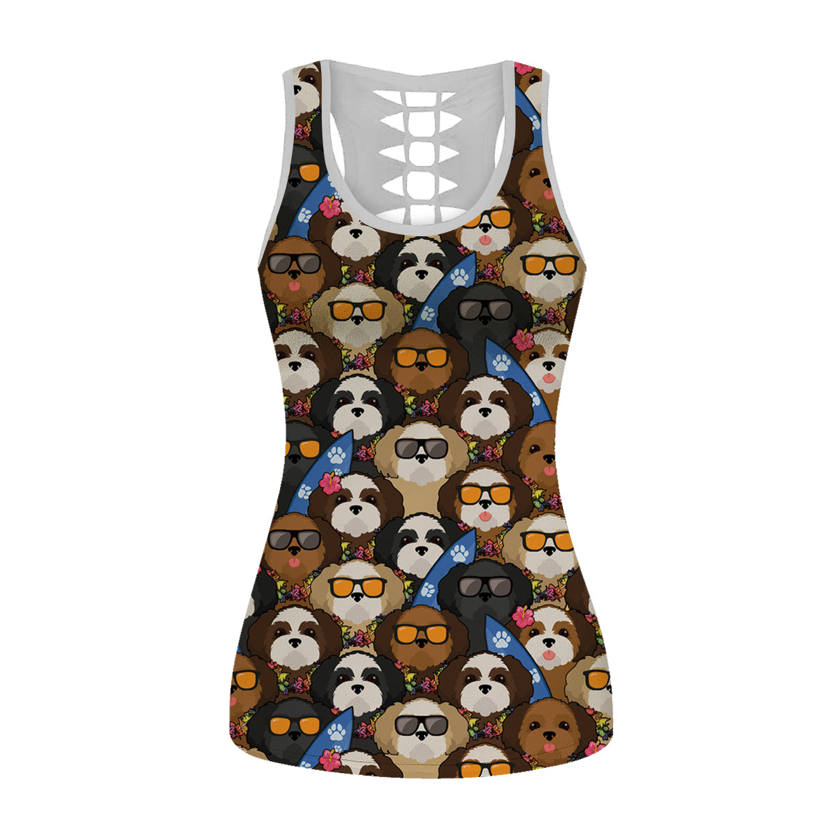 Aloha Hawaiian Shih Tzu Tank Top V4