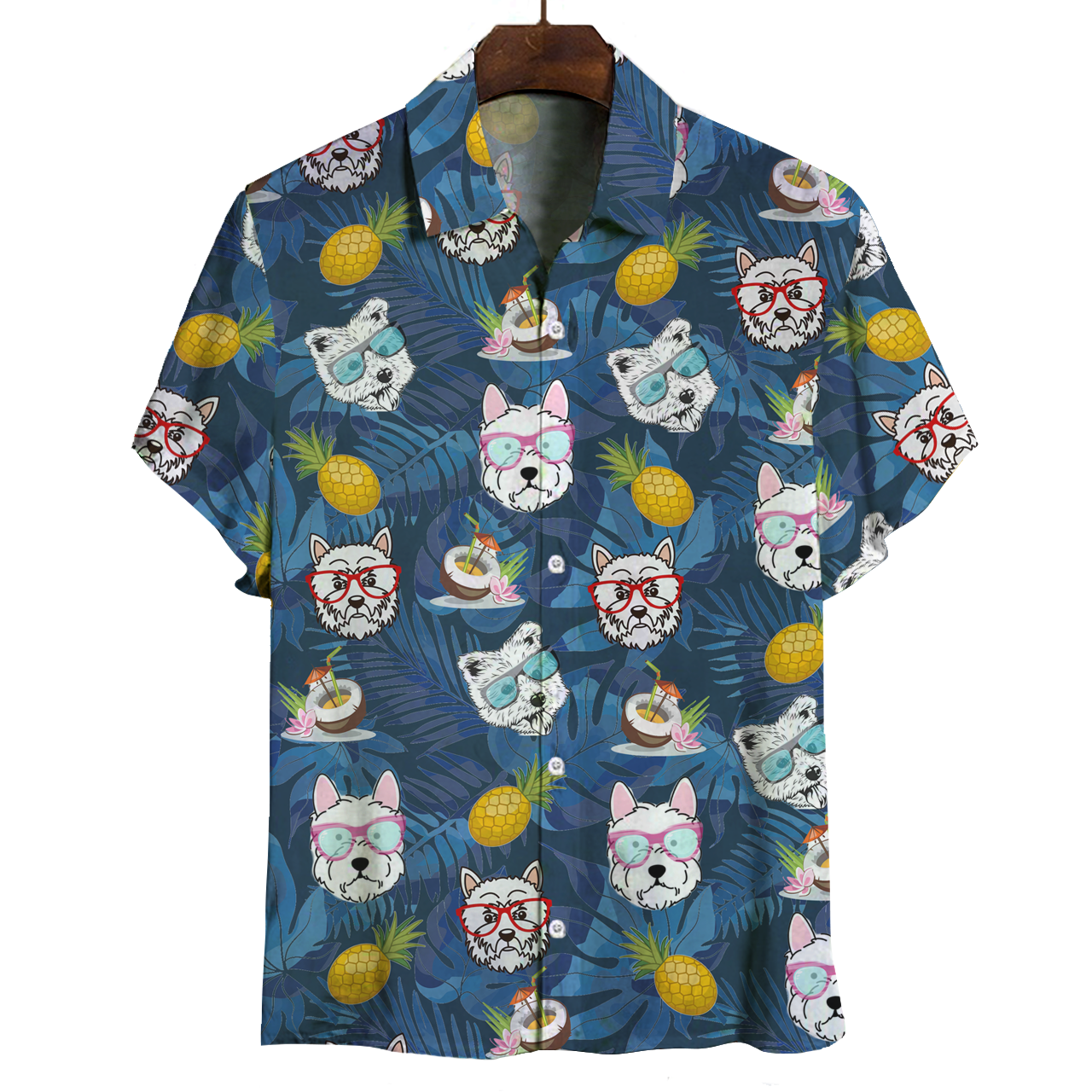 Aloha Hawaiian West Highland White Terrier Shirt V2