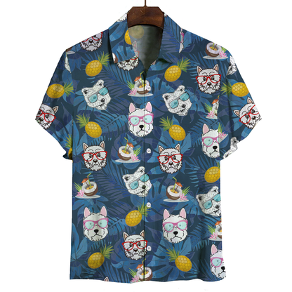 Chemise Aloha Hawaiian West Highland White Terrier V2