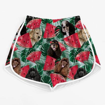 American Cocker Spaniel - Bunte Damen-Laufshorts V3